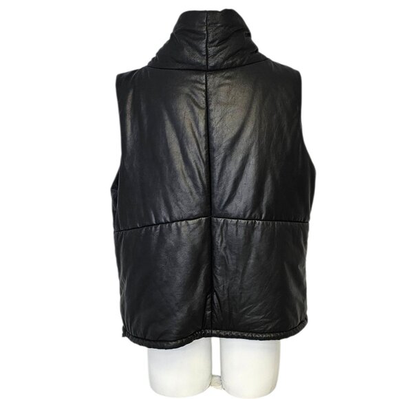 Danier Womens Genuine Leather Matte Black Aysymmetrical Vest, Thinsulate, XL - Picture 5 of 10